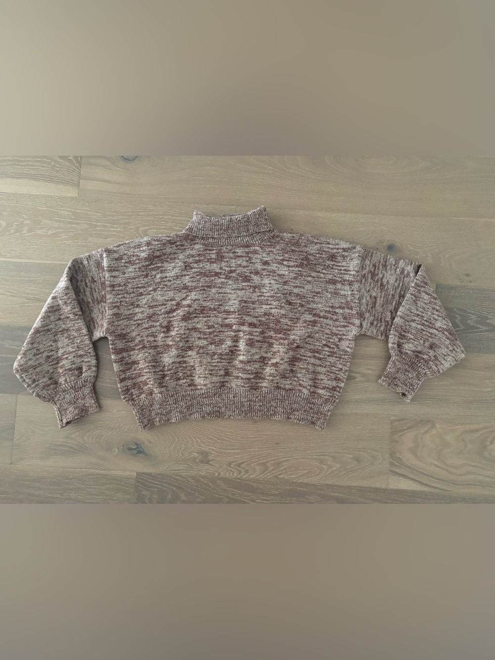 Cropped Marled Mauve Mock Neck Sweater